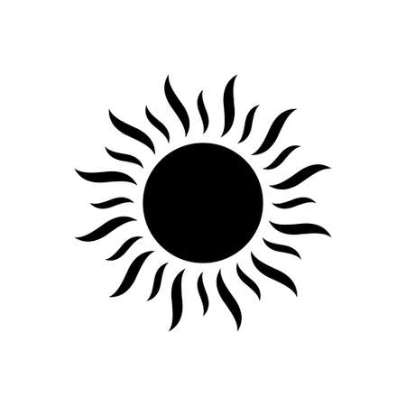 Sun icon isolated on white background. Vector illustrationのイラスト素材