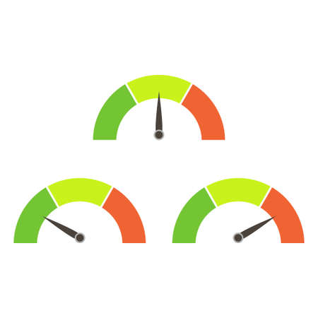 Speedometer rating set icons isolated on white backgroundのイラスト素材