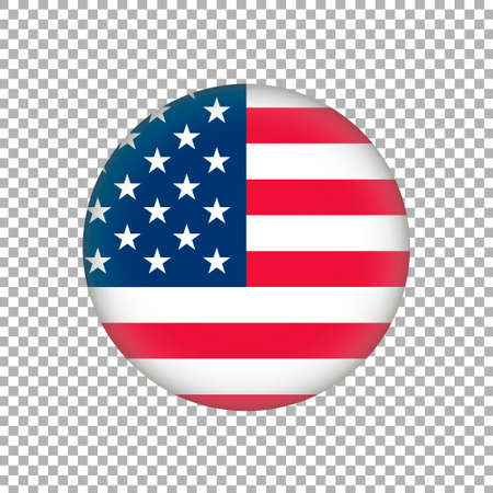 United State of America flag on button. Vector illustrationのイラスト素材