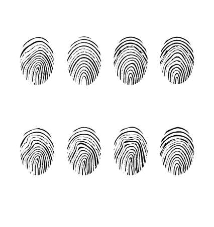Fingerprint icons set isolated on white background. Vector illustrationのイラスト素材