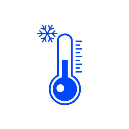 Cold weather thermometer icon isolated on white background. Vector illustrationのイラスト素材