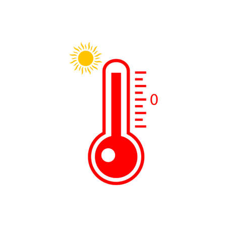 Heat thermometer icon isolated on white background. Vector illustrationのイラスト素材