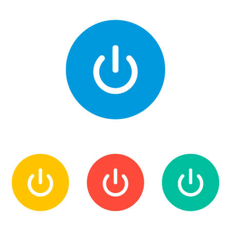 Power button icon isolated on white background. Vector illustrationのイラスト素材