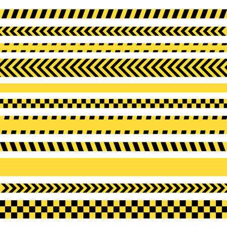 Black and yellow police stripe. Vector illustrationのイラスト素材