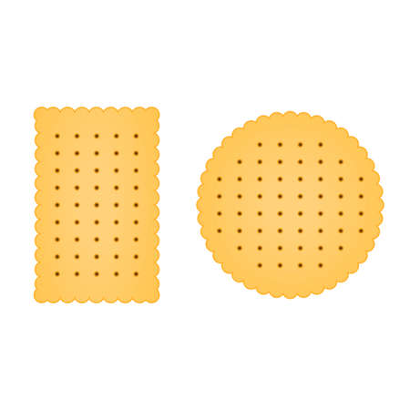 Flat biscuit icon isolated on white background. Vector illustrationのイラスト素材