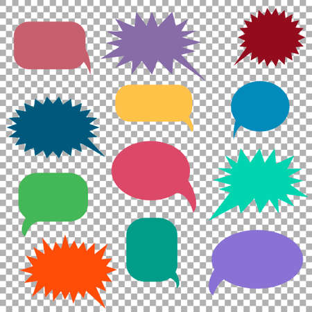 Colorful speech bubbles isolated on white background. Vector illustrationのイラスト素材