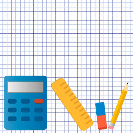 School notebook paper. Vector illustrationのイラスト素材