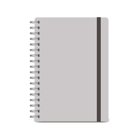 Spiral notepad, notebook. Closed notebook icon isolated on white background. Vector illustrationのイラスト素材