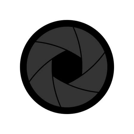 Camera lens shutter icon isolated on white background. Vector illustrationのイラスト素材