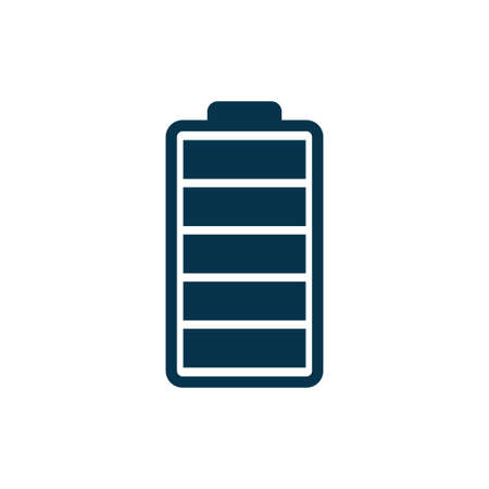 Full battery icon isolated on white background. Vector illustrationのイラスト素材