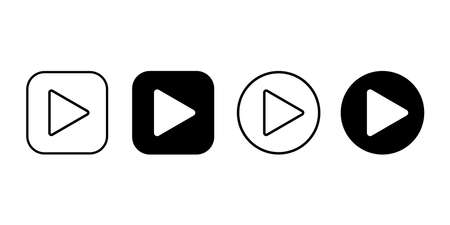 Play button set icon isolated on white background. Vector illustrationのイラスト素材