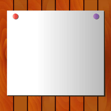 White poster on wooden backgroundのイラスト素材