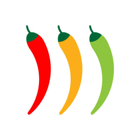Hot pepper set icon isolated on white background. Vector illustrationのイラスト素材