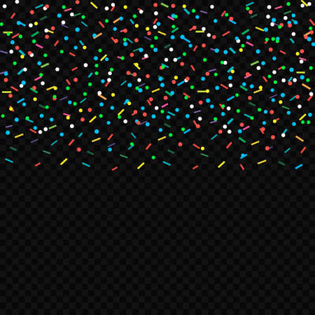 Confetti vector isolated on a black background. Flat design element. Vector illustrationのイラスト素材