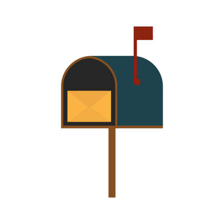 Mailbox with letter inside isolated on white background. Vector illustrationのイラスト素材