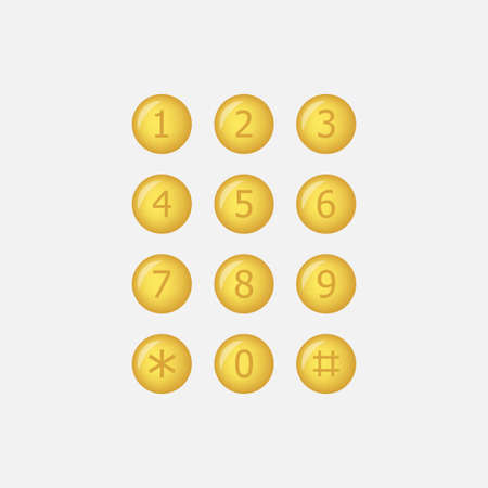 Keyboard number telephone. Keypad number icon vector isolatedのイラスト素材
