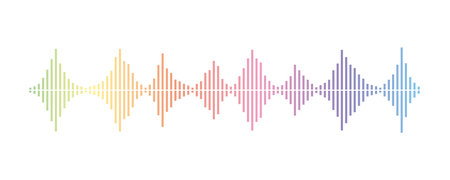 Sound wave equalizer. Vector sound wave. Frequency audio waveform. Voice graph signal