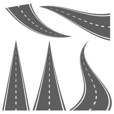 vector road. Winding highway isolated on white background.のイラスト素材