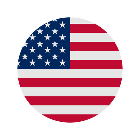 Round American flag vector illustration. vector button flag USAのイラスト素材
