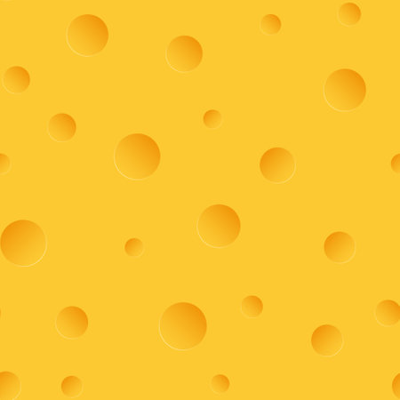 Cheese with holes seamless pattern. Vector illustrationのイラスト素材