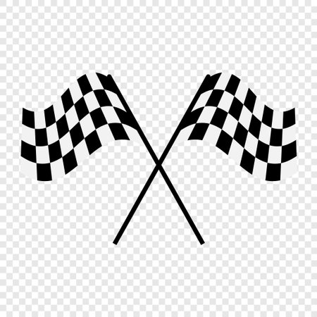 Racing flag vector. Checkered flag for start and finishのイラスト素材