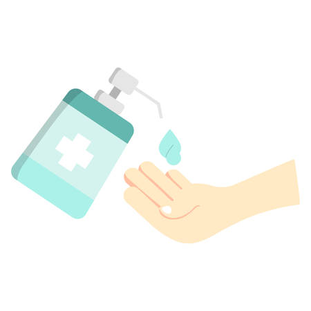 washing hand with hand sanitizer icon. vector illustrationのイラスト素材