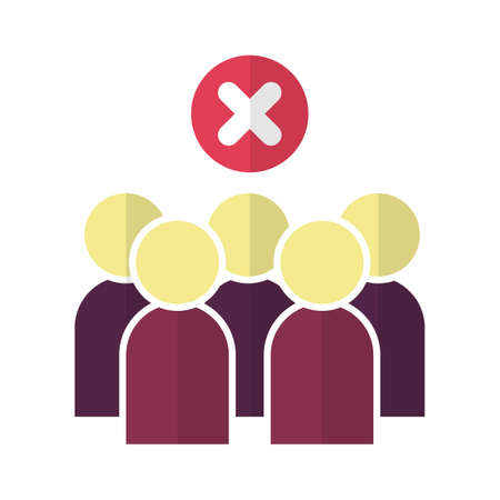 warning signs to avoid crowds. icon. vector illustrationのイラスト素材