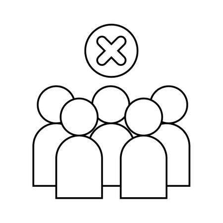 warning signs to avoid crowds. icon. vector illustrationのイラスト素材