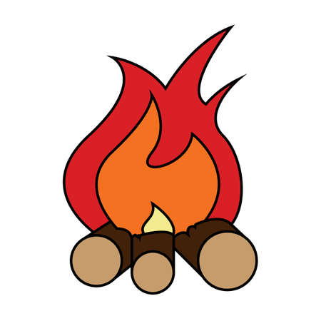 bonfire icon vector illustration with white backgroundのイラスト素材