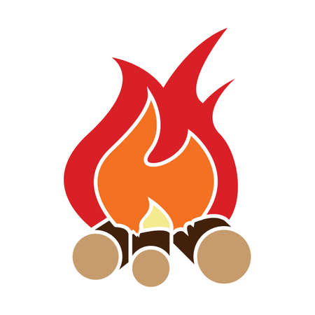 bonfire icon vector illustration with white backgroundのイラスト素材