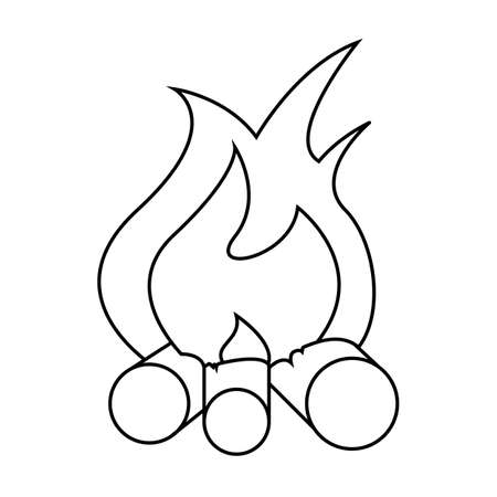 bonfire icon vector illustration with white backgroundのイラスト素材
