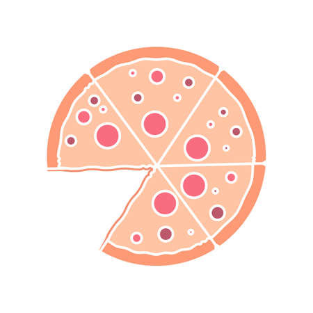 pizza icon. vector illustration in white background. food. suitable for website designのイラスト素材