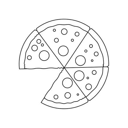 pizza icon. vector illustration in white background. food. suitable for website designのイラスト素材