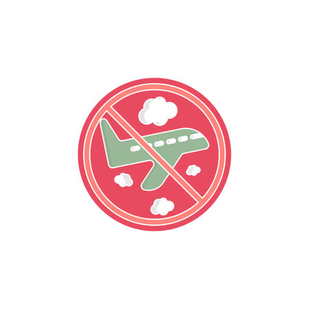flight ban icon. vector illustration. stop flight. flight canceledのイラスト素材