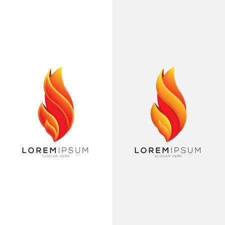 abstract modern gradient flame logo templateのイラスト素材