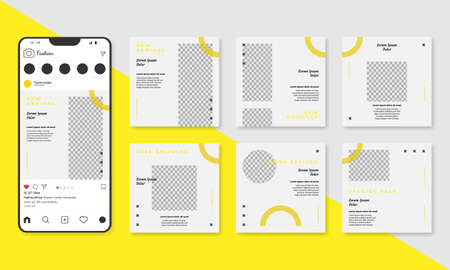 set of fashion sale social media post template. vector. epsのイラスト素材