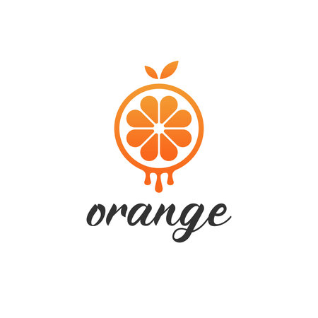 simple minimalist modern drippy orange logoのイラスト素材