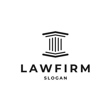 Pillar icon design. Creative pillar logo design related to attorney, law firm, lawyers, building, architect or universityのイラスト素材