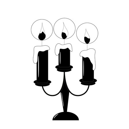 the three halloween flat candles for cards, posters, icons, stickers. The vector art with three halloween candles for digital illustrations, web and internet posters, invitationsのイラスト素材