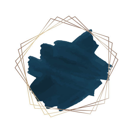 the frame template with dark blue watercolor effect in rustic style for posts, posters, cards, wedding illustrations, wrapping papers, blancs, digital arts, home pages, landing pages, backgrounds. the vector frame template with watercolor effect in rustic style for artsのイラスト素材