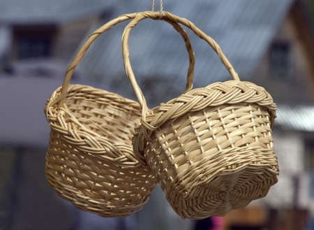 basketwork - small light basketsの写真素材