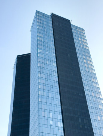 modern glass steel concrete building