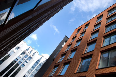 new modern apartment and business buildings