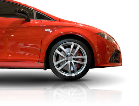 Front part of the new modern shiny red sports carの写真素材