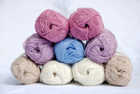 balls of fine yarn - different pastel tones