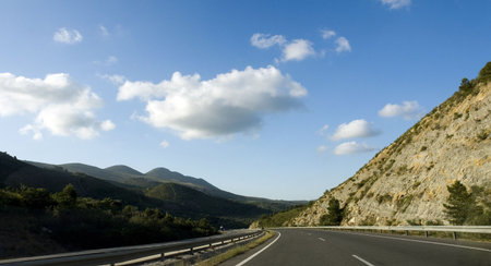 Freedom at Highway - Perfect Road, Beautiful Evening Shadows Scenery