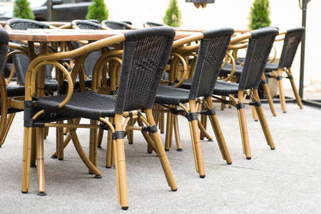 Street Furniture Design Bamboo Chairsの写真素材