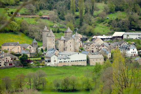 Typical village of southern France, with some modern living houses and some archtecture from 18th and 19th centuryの写真素材