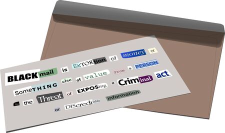 Funny anonymous letter with a definition what blackmail is.のイラスト素材