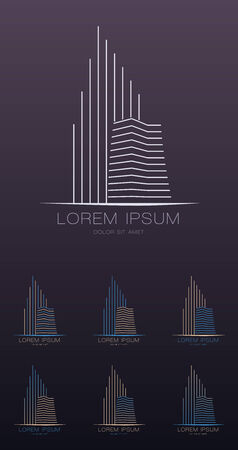 Abstract architecture building silhouette vector  のイラスト素材